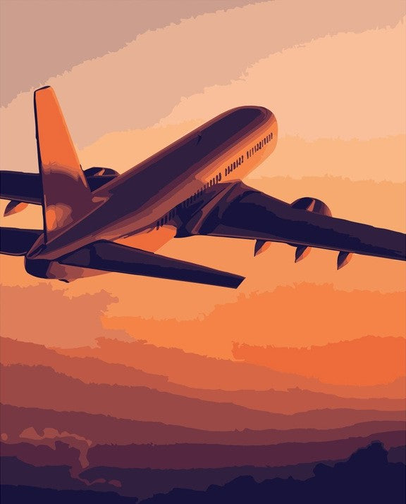 Paveikslas „Airplane at Sunset“ 40x50